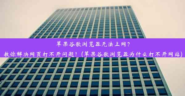 苹果谷歌浏览器无法上网？教你解决网页打不开问题！(苹果谷歌浏览器为什么打不开网站)