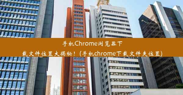 手机Chrome浏览器下载文件位置大揭秘！(手机chrome下载文件夹位置)