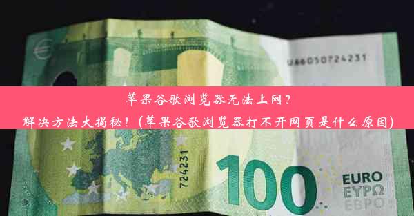 苹果谷歌浏览器无法上网？解决方法大揭秘！(苹果谷歌浏览器打不开网页是什么原因)