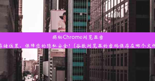 揭秘Chrome浏览器密码存储位置，保障您的隐私安全！(谷歌浏览器的密码保存在哪个文件里)