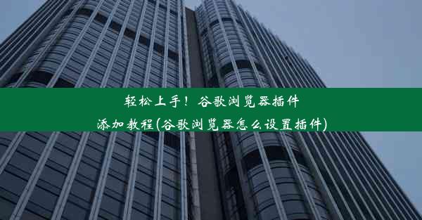 轻松上手！谷歌浏览器插件添加教程(谷歌浏览器怎么设置插件)