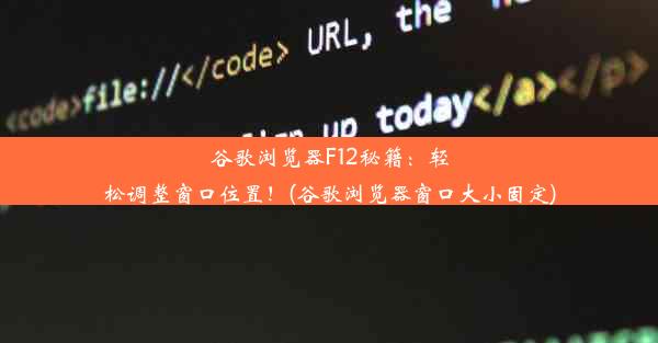 谷歌浏览器F12秘籍：轻松调整窗口位置！(谷歌浏览器窗口大小固定)