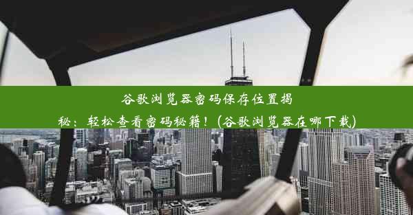 谷歌浏览器密码保存位置揭秘：轻松查看密码秘籍！(谷歌浏览器在哪下载)