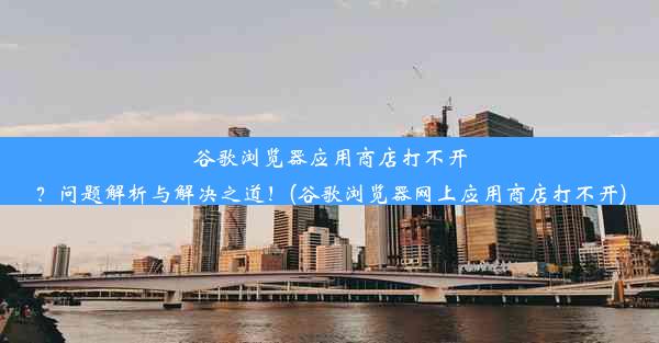 谷歌浏览器应用商店打不开？问题解析与解决之道！(谷歌浏览器网上应用商店打不开)