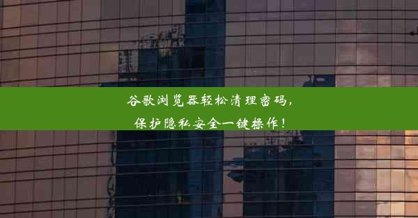 谷歌浏览器轻松清理密码，保护隐私安全一键操作！