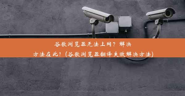 谷歌浏览器无法上网？解决方法在此！(谷歌浏览器翻译失败解决方法)