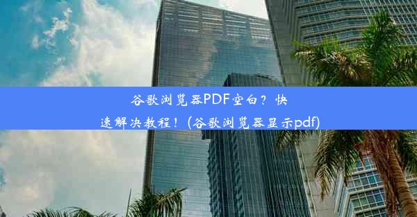 谷歌浏览器PDF空白？快速解决教程！(谷歌浏览器显示pdf)