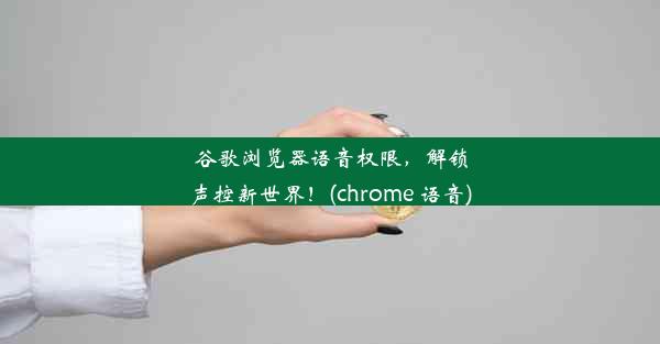 谷歌浏览器语音权限，解锁声控新世界！(chrome 语音)