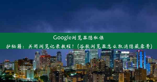 Google浏览器隐私保护秘籍：关闭浏览记录教程！(谷歌浏览器怎么取消隐藏露骨)