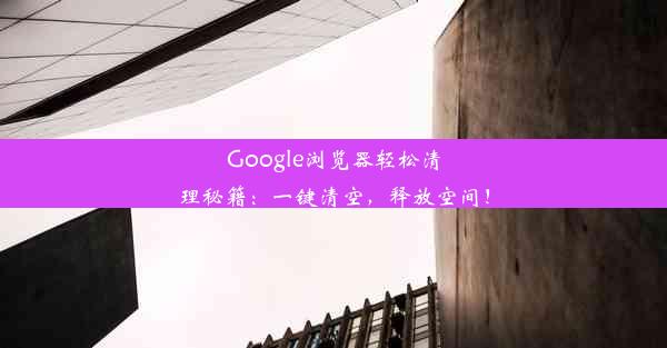 Google浏览器轻松清理秘籍：一键清空，释放空间！