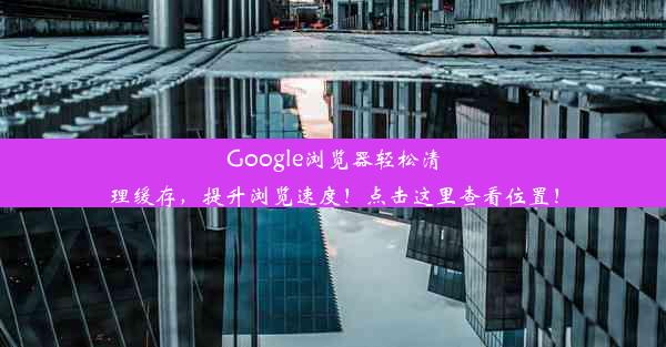 Google浏览器轻松清理缓存，提升浏览速度！点击这里查看位置！