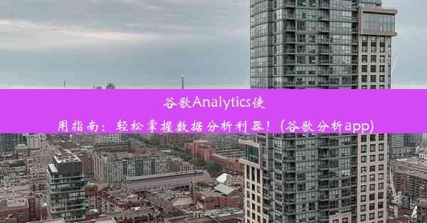 谷歌Analytics使用指南：轻松掌握数据分析利器！(谷歌分析app)