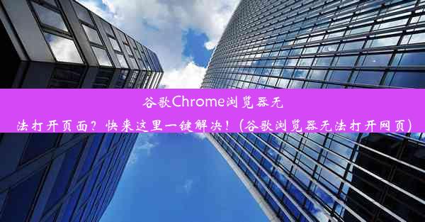 谷歌Chrome浏览器无法打开页面？快来这里一键解决！(谷歌浏览器无法打开网页)