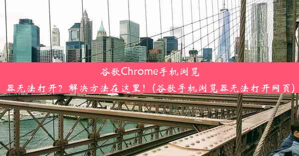 谷歌Chrome手机浏览器无法打开？解决方法在这里！(谷歌手机浏览器无法打开网页)