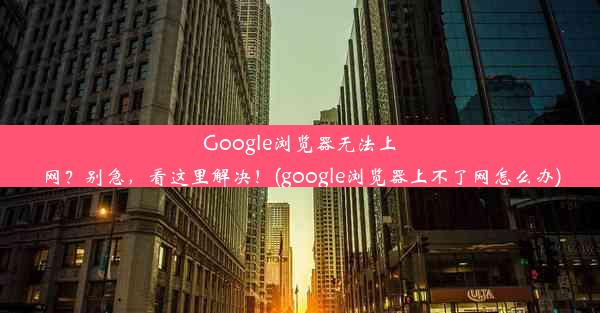 Google浏览器无法上网？别急，看这里解决！(google浏览器上不了网怎么办)