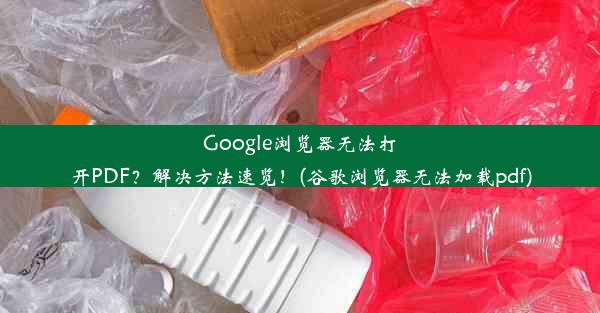 Google浏览器无法打开PDF？解决方法速览！(谷歌浏览器无法加载pdf)